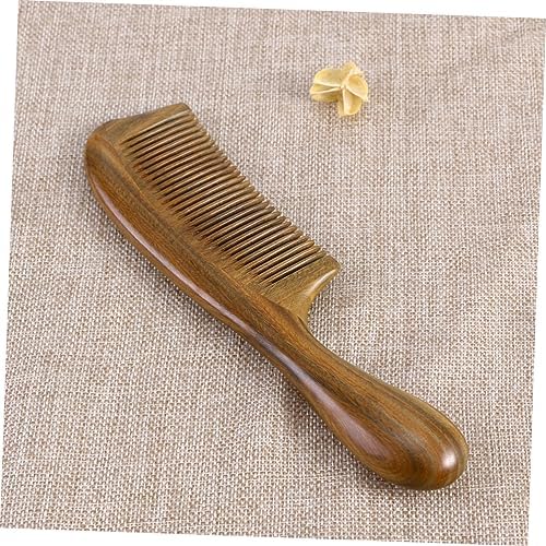 Ipetboom Sandalwood Hair Comb 7.87 Inch Wooden Scalp Massage Comb with Thick Handle Anti-Static Close Teeth for Hair Care and Daily Use