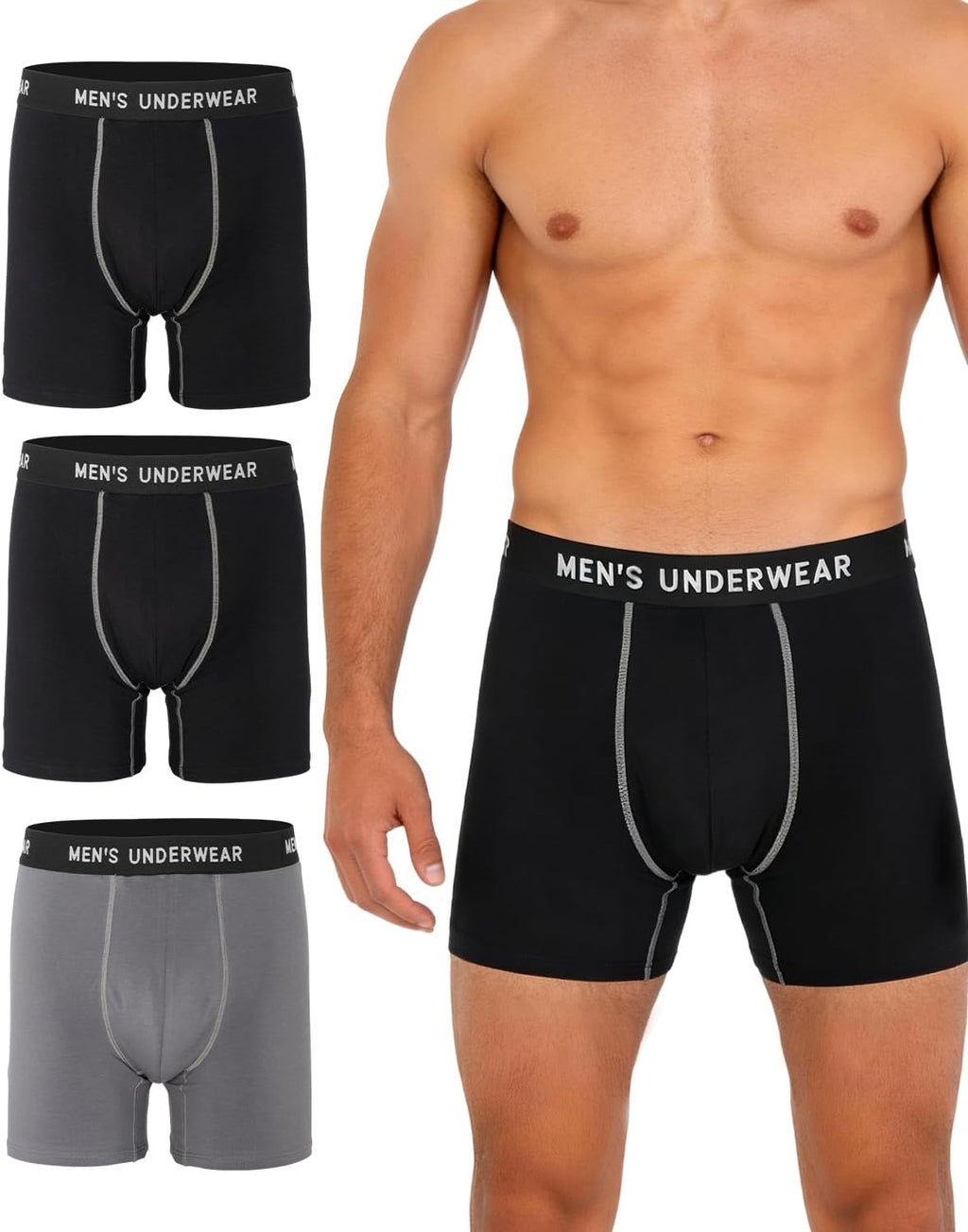 Men's Incontinence Underwear, 100ML Absorb Leak Proof Boxer Briefs with Upgraded Fast-Absorbing Core -Washable Reusable Cotton Incontinence Briefs for Men Heavy Flow Bladder Leak Protection 3 Pack/M