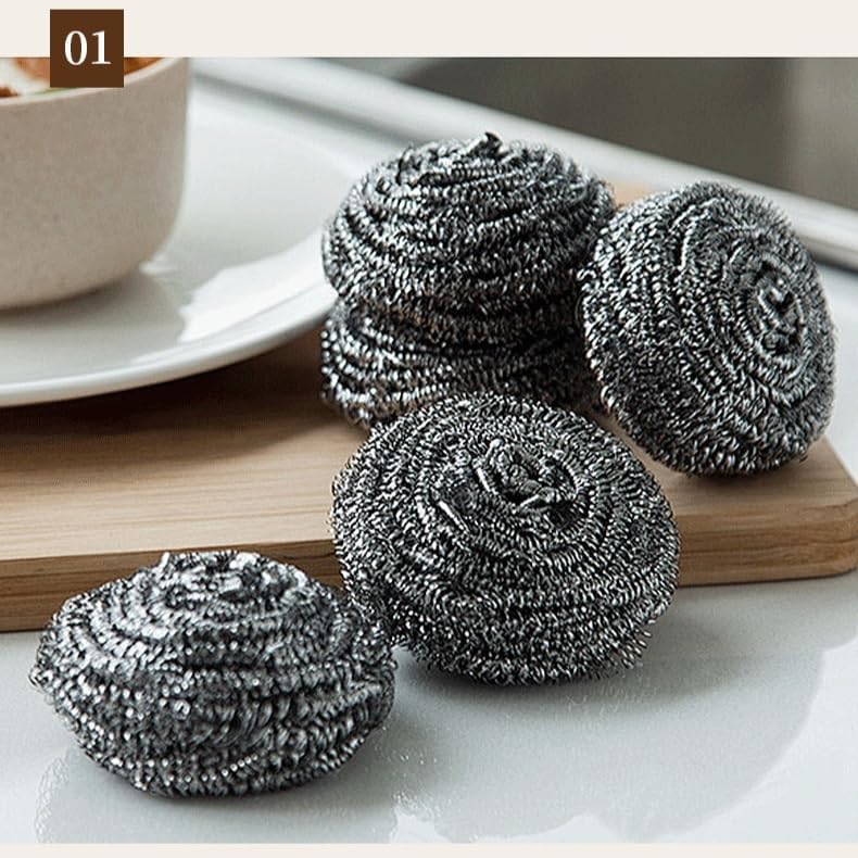 12-Pack Fine Steel Wire Balls Kitchen Stain Removal Dishwashing Pot Brush Steel Wool Wire Scrubber