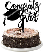 Congrats Grad Cake Topper,2026 Graduation Cake Topper, Congrats Grad Decorations,2026 High School/College/Senior Graduation Party Decorations Supplies. (Acrylic black)