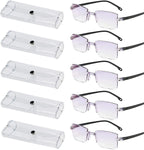 New Diamond-Cut Bifocal Progressive and Anti-Blue Eyewear, Far and Near Dual-Use Rimless Ultralight Reading Glasses