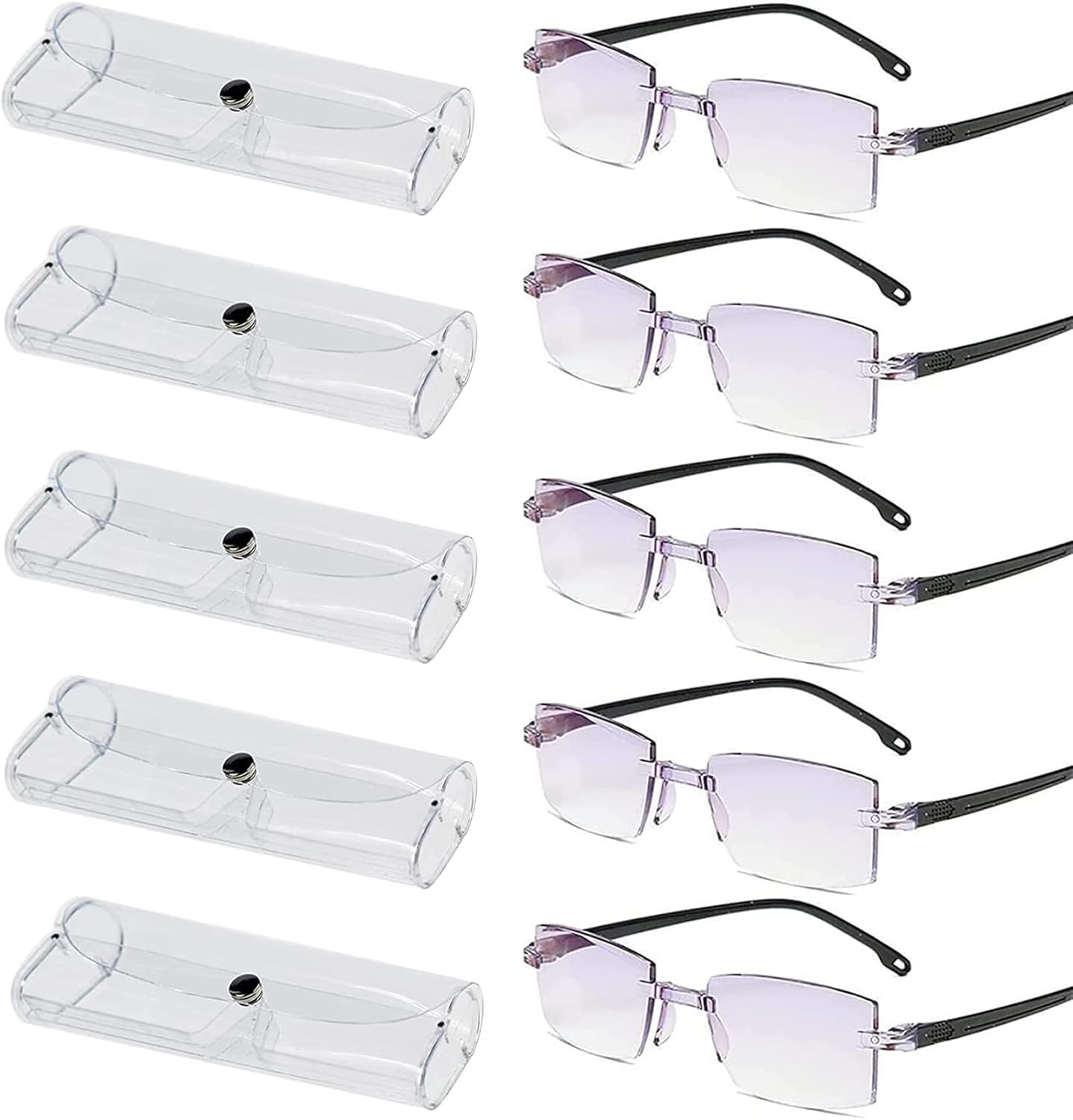 New Diamond-Cut Bifocal Progressive and Anti-Blue Eyewear, Far and Near Dual-Use Rimless Ultralight Reading Glasses