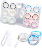 ofone Clear Contact Lens Case 6 Pack, Portable Contact Cases Kit with Lens Remover Tool Tweezers Solution Bottle, Contacts Lenses Storage Container for Traveling (Transparent)