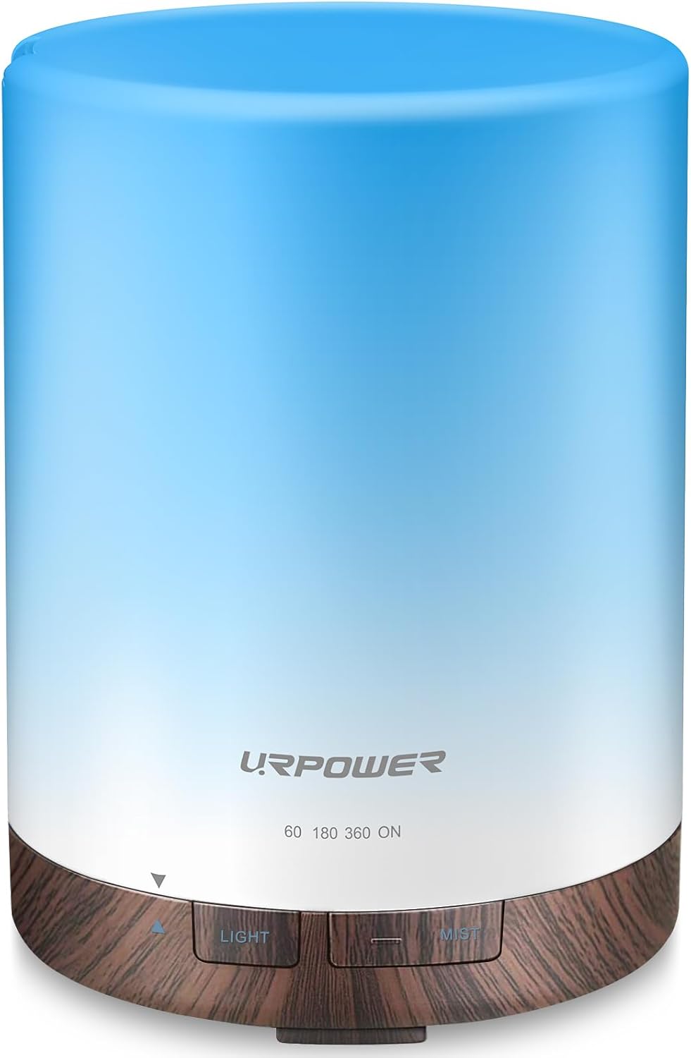 URPOWER 300ml Essential Oil Diffuser Ultrasonic Air Humidifier AUTO Shut Off Aromatherapy Scent Diffuser Night Light 7 Color Changing LED Lights and 4 Timer Settings for Home Office Yoga