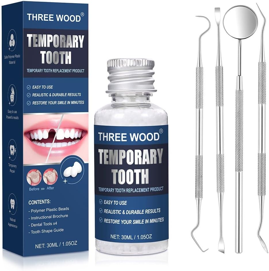 Moldable Thermal Beads Tooth Kit, DIY Temporary Tooth Gap Cover for Broken or Missing Teeth, Cosmetic Use