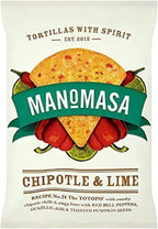 Manomasa Chipotle And Lime Tortilla Chips 160 G (Pack Of 10)