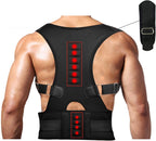 Magnetic Therapy Posture Support Back Brace -FDA Approved Medical Grade Adjustable Posture Corrector Brace Shoulder Back Support Belt- Relieves Neck, Back and Spine Pain (M)