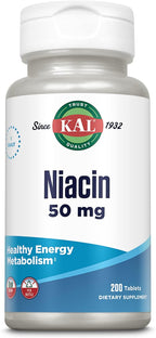 Kal 50 Mg Niacin Tablets, 200 Count