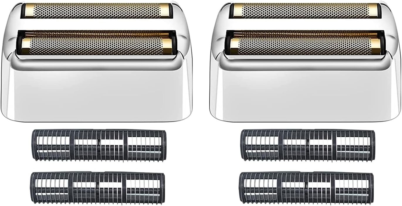 2 Pack Shaver Replacement Foil and Cutters compatible with BaBylissPRO Double FXFS2 Metal shaver foil replacement (Sliver-2PCS)