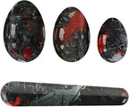Undrilled Yoni Egg Set Undrilled Yoni Egg Set Women Kegel Exerciser Stone Jade Eggs Ball Crystal Rose Quartz Eggs Yoni Wand,Blooded Stone