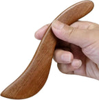 Traditional Sandalwood Muscle Gua Sha Scraper Tool, Natural Wood Scraping Board for Body Therapy, Muscle Relief and Lymphatic Drainage, 1 PCS