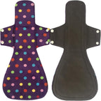 MUMBABY 2 pcs 16 Inch Ultra-deep Sleep Guard Wide Charcoal Bamboo Mama Cloth/Menstrual Pads/Reusable Sanitary Pads (41cm overlength) (Purple dots)