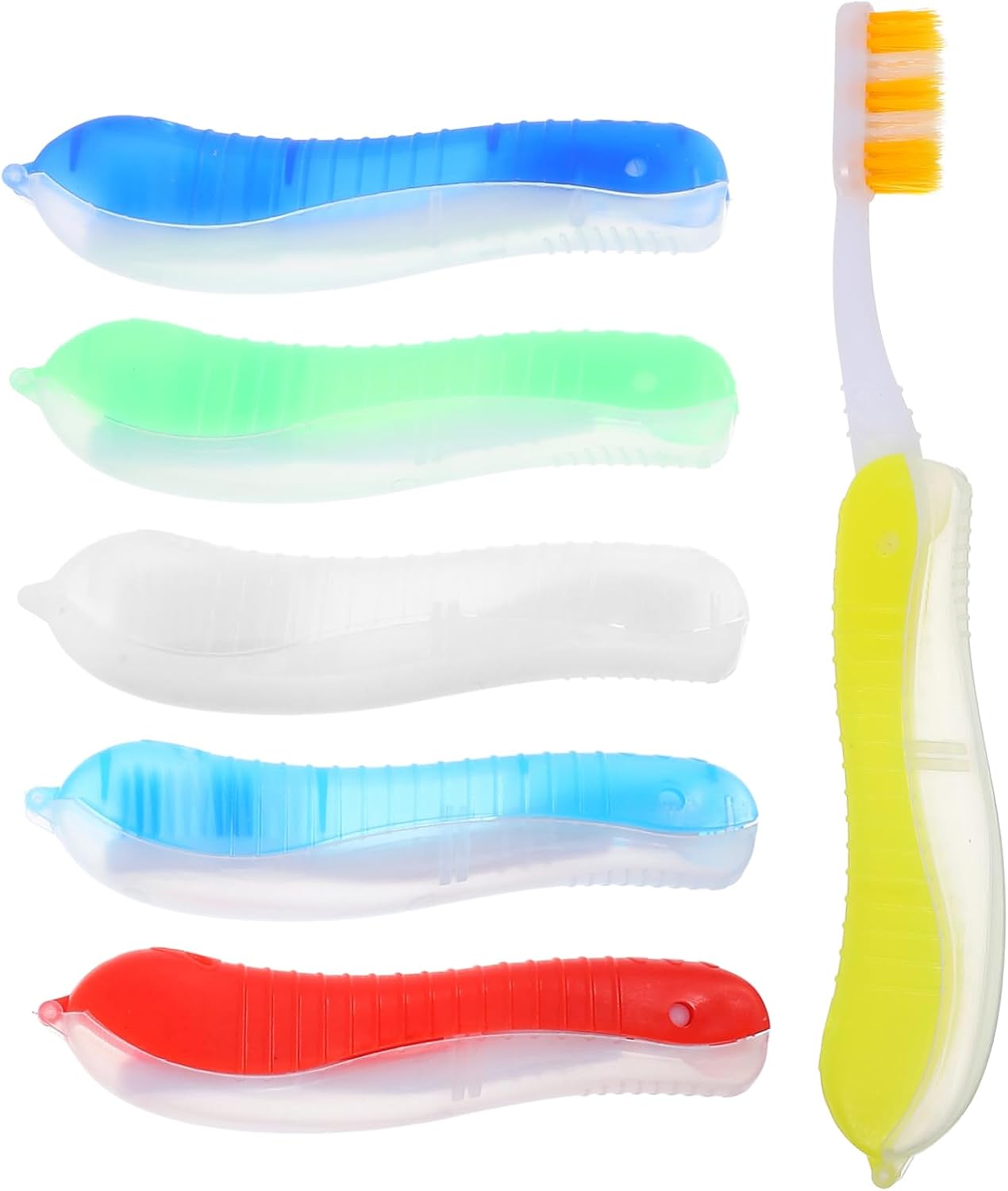 6pcs Travel Folding Toothbrushes Soft Bristles Portable Toothbrush for Camping Household