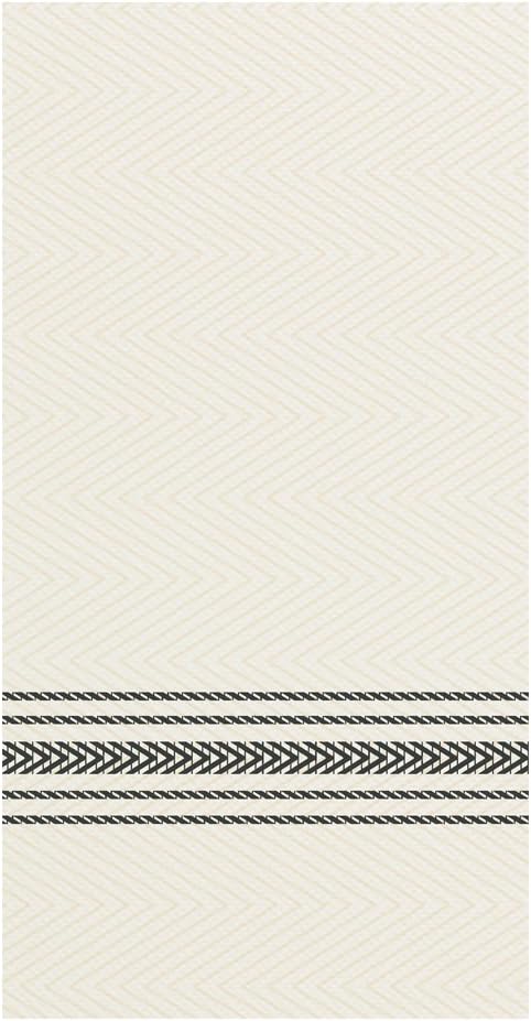 Hoffmaster FP1112 FashnPoint Black and White Dishtowel Printed Dinner Napkin, Ultra Ply, 15 1/2" x 15 1/2", 1/8 Fold (8 Packs of 100)