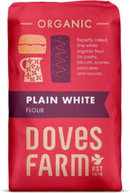 Doves Farm Organic Plain White Flour | 1Kg | Premium Quality for Tasty Bakes | Certified Organic | Unbleached & Versatile for All Your Baking & Cooking Needs