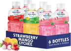 Mogu Mogu Variety Pack Juice Drink with Nata de Coco (Coconut Jelly) – Lychee, Strawberry & Mango, Chewy Fruit Beverage for Kids & Adults, 6 Pack Bottles, 10.82 fl oz Each