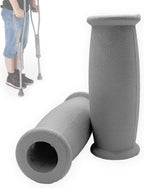 Crutch Solid Hand Grip, Replacement Cane Crutch Handgrips, 2 Pcs, Gray