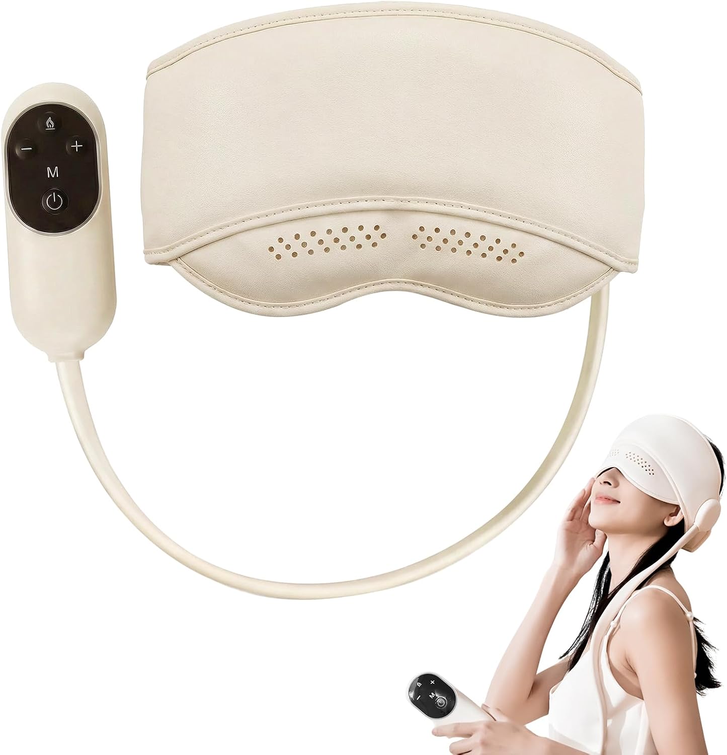 WELLPATH Electric Head Massager for Headaches, Eye Massager with Heat, Rechargeable Head and Eye Massage for Stress Relax, Fatigue, Ideal for Rest & Relaxation, Best Gift for Mom/Dad
