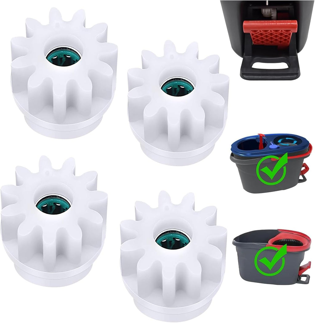 Spin Mop Bucket Gear Easy Mop Pedal Broom Bearing Gears Repair Compatible with Ocedar Vilida, One Way Clutch Bearing Bucket Gear Sprockets for Spin Mop Bucket (4PCS Gears)