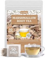 50 Premium Marshmallow Root Tea Bag,100% Natural Pure Althaea Officinalis,No Additives & Caffeine Free, Caffeine-free - Respiratory Support & Promote Digestion.