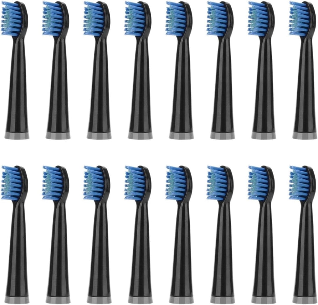 16pcs ectric Toothbrush Replacement Heads,Compatible for UPHYLIAN/KONKA/PHYLIAN Soft Brush Bristles Nozzles(16PCS Black)