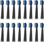 16pcs ectric Toothbrush Replacement Heads,Compatible for UPHYLIAN/KONKA/PHYLIAN Soft Brush Bristles Nozzles(16PCS Black)