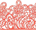 Large Pre-Made Ready to Use Edible Cake Lace Flower Trim Red 14-inch 10-Piece Set
