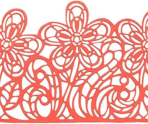 Large Pre-Made Ready to Use Edible Cake Lace Flower Trim Red 14-inch 10-Piece Set