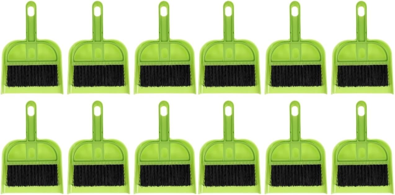 BESPORTBLE 12 Sets Mini Broom and Dustpan Set for Desktop Cleaning Small Brush and Dustpan Combo with Soft Bristles Portable Sweeping Tools for Home Office Keyboard and Countertops