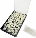 1 Box False Teeth Crown Repair Kit Dental Anterior Veneers Fake Tooth Cap Crown with Thermal Beads for Fixing or DIY