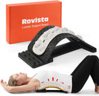 Premium Back Stretcher for Lower Back Pain Relief – 4-Level Adjustable Lumbar Support Board with Soft EVA Massage Strip – Durable & Portable Back Cracker to Release Tension and Reset Your Day (Black)