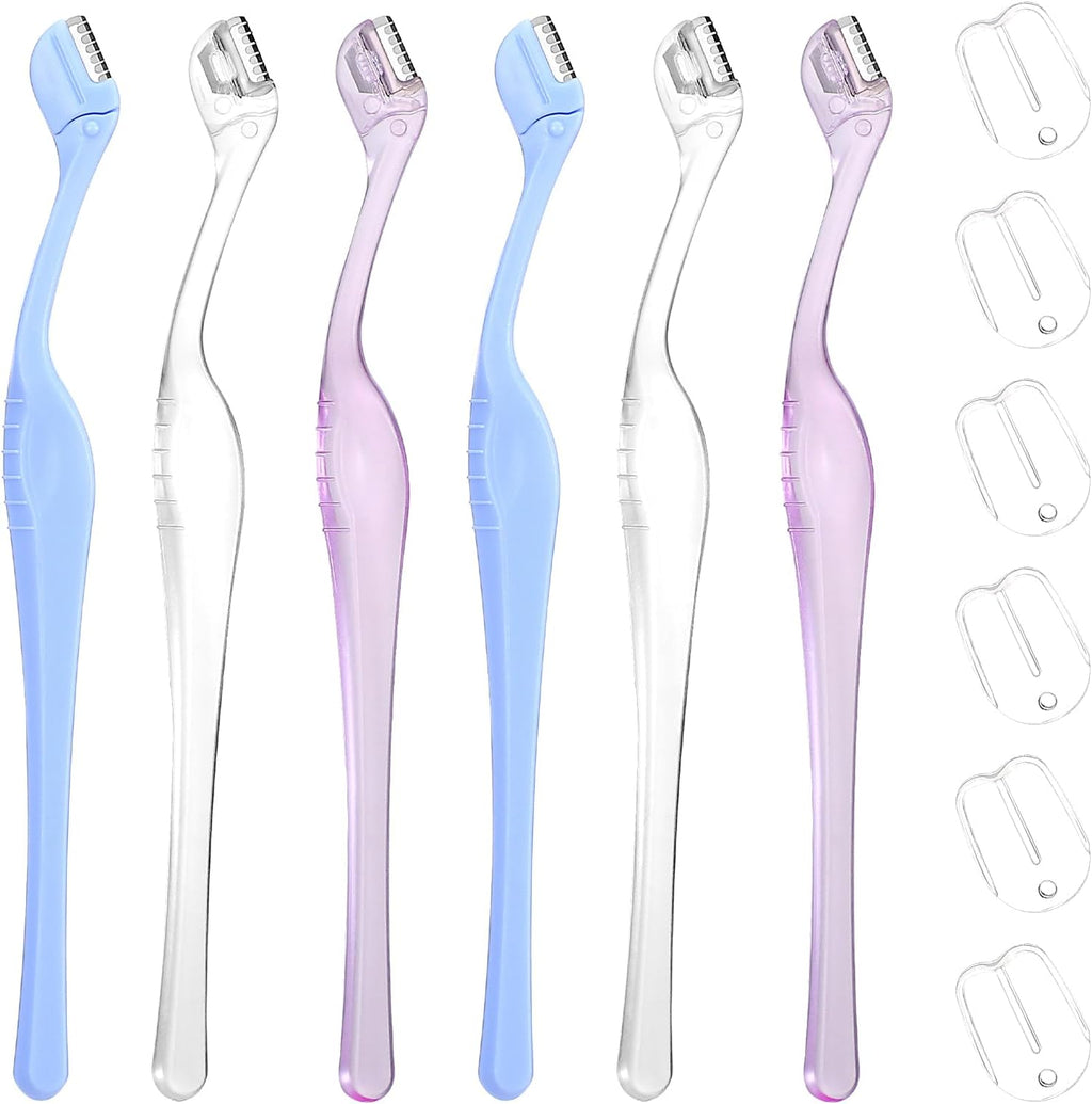 6pcs Small Eye Brow Razors For Women, Portable Mini Eyebrow Razor Trimmer, Face Razors Eyebrow Shaver For Facial Hair Lip, Shaving Removal Tool With Precision Cover