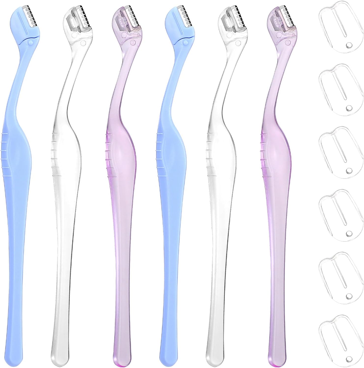 6pcs Small Eye Brow Razors For Women, Portable Mini Eyebrow Razor Trimmer, Face Razors Eyebrow Shaver For Facial Hair Lip, Shaving Removal Tool With Precision Cover