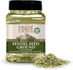 Pride Of India – Fennel Seed Ground – Natural & Gourmet Spice – Perfect Addition to Tea/Drinks/ Roast/Rubs/Bakes/ - Cooling Properties – Easy to Store – 8 oz. Medium Dual Sifter Jar