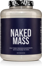 NAKED Mass - Natural Weight Gainer Protein Powder - 8 LB Bulk, NSF Certified, GMO Free, Gluten Free & Soy Free. No Artificial Ingredients - 1,250 Calories per Serving