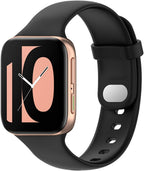 FitTurn Compatible with Oppo watch 41mm & 46mm Watch Band Strap Women/Man Replacement Silicone Wristbands Strap/Bands Color Watch Accessories with Metal Button for Oppo watch (Black, 41mm)