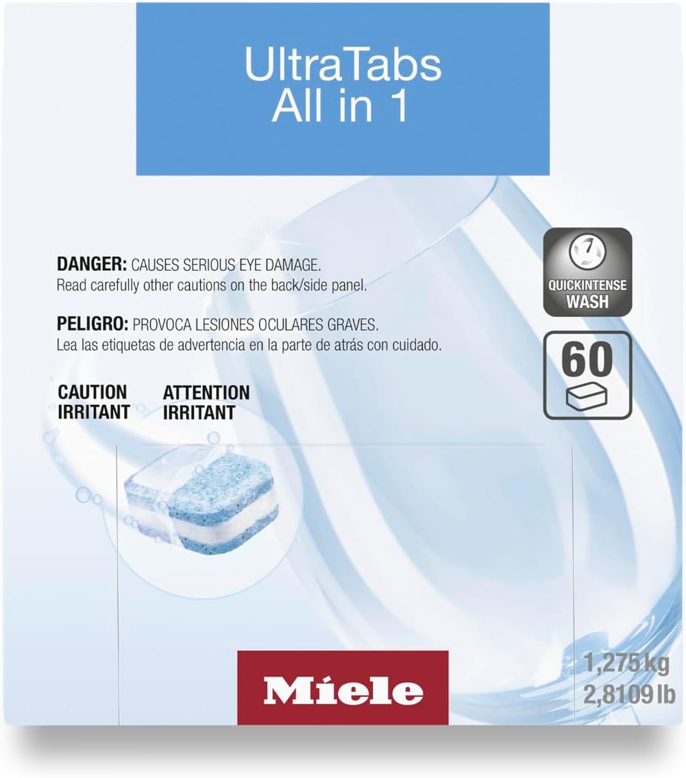 Miele Genuine UltraTabs All in 1 Dishwasher, 60 Detergent Tablets