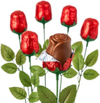 12-Pack Chocolate Roses – Individually Wrapped Red Foil Bouquet Candy for Valentine’s Day, Candy Bouquets, Graduation, Mother’s Day & More – Edible Chocolate Rose Gift (12 Roses Classic)