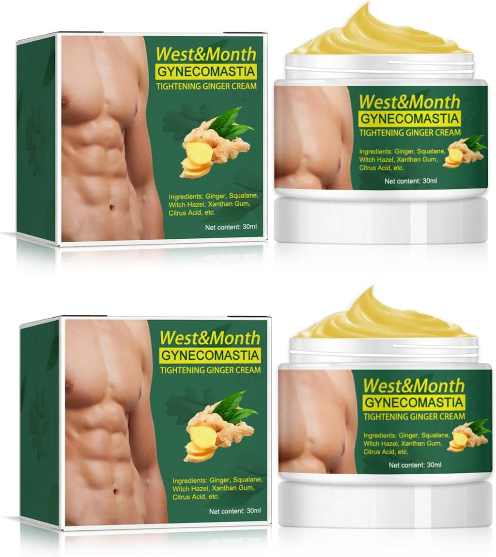 2pcs Gynecomastia Tightening Ginger Cream, Ginger Cream for Men, Effectively Shrinks Men Chest Tightening Gingers Creams