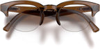 LONDON MOLE® Courier fashion glasses | Clear lens Zeros | Vintage browline frames | Unisex Fit | Spring Hinges