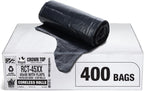 Aluf Plastics RCT-45XX Star Sealed Coreless Rolls with E-Z Tie Flap Closure, 45 gal, Polyethylene, 40" x 46", Black (Pack of 400)