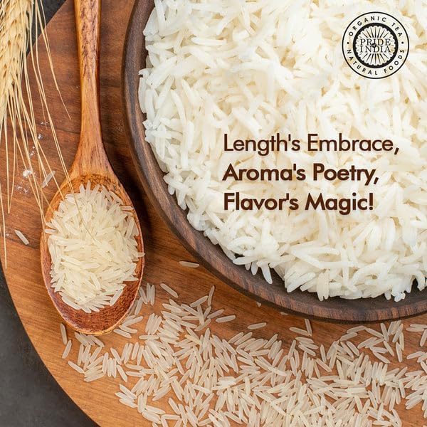 Pride Of India - PACK of 6 - Extra Long Indian Basmati Rice - Naturally Aged Aromatic Grain, 1.5 Pound Jar