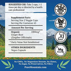 Pure Mountain Botanicals Ginger Capsules - 1000mg Organic Ginger Root - 90 Count - Kosher Vegan Non-GMO Gluten Free Supplement