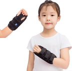 Kids Wrist Brace Fits wrist circumference 4-6.2 inches Pediatric Wrist Splint & Wrist Support for Kids, Adjustable Youth Wrist Brace for Sprains, Strains, Arthritis & Carpal Tunnel Pain Relief - Left & Right Hand (1, Black, Pediatric)