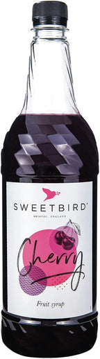 Sweetbird Cherry Flavored Syrup – 1 Liter (Vegan, GMO Free, All Natural)
