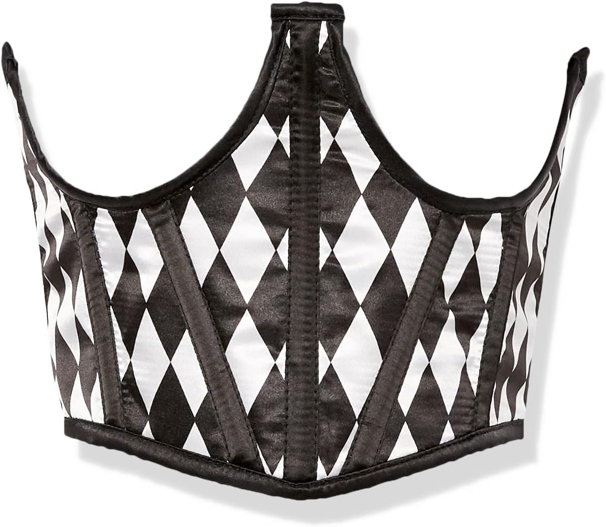Daisy corsets Women's Lavish Black & White Diamond Satin Open Cup Waist Cincher