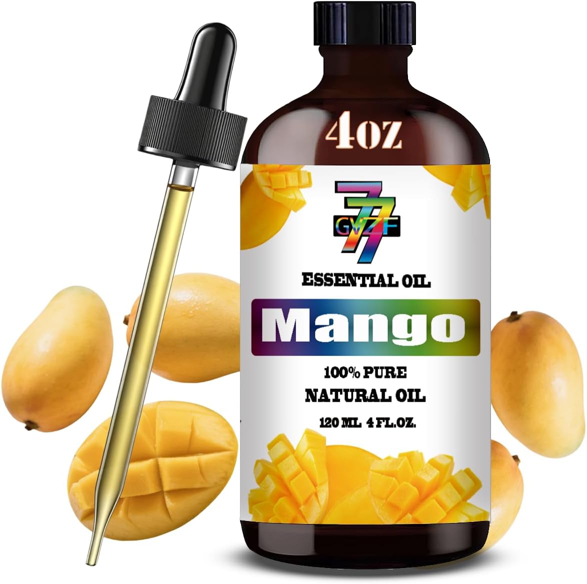 Mango Essential Oil - GV77ZF Mango Oils for Diffusers, Humidifiers, DIY Candles, Soap, Cleaning, Home, Office, Yoga, Massage, Gifts - 4 fl oz (120 ml)