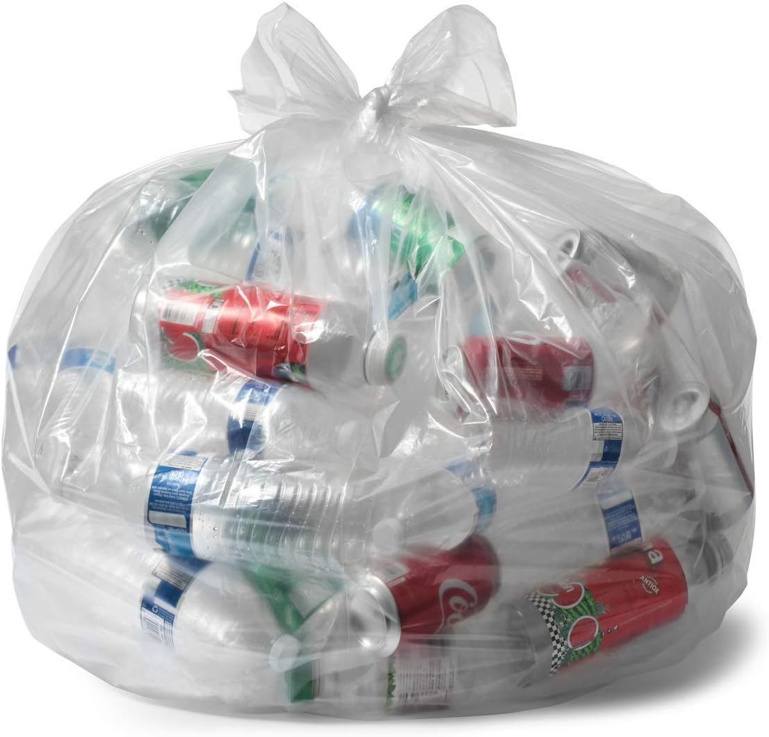 Aluf Plastics 36012CL 20-30 Gallon 1.2 MIL Thick Clear Heavy Duty Trash Bags - 30" x 36" - Pack of 100 - For Recycling, Kitchen, Contractor, & Outdoor