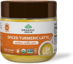 Organic India Spiced Turmeric Latte Powder - Golden Milk Mix, Authentic Blend, Gold Tea Drink, With Ginger and Cinnamon, Vegan, Ayurvedic Herbs, Caffeine Free, Zero Added Sugar - 3.52 Oz