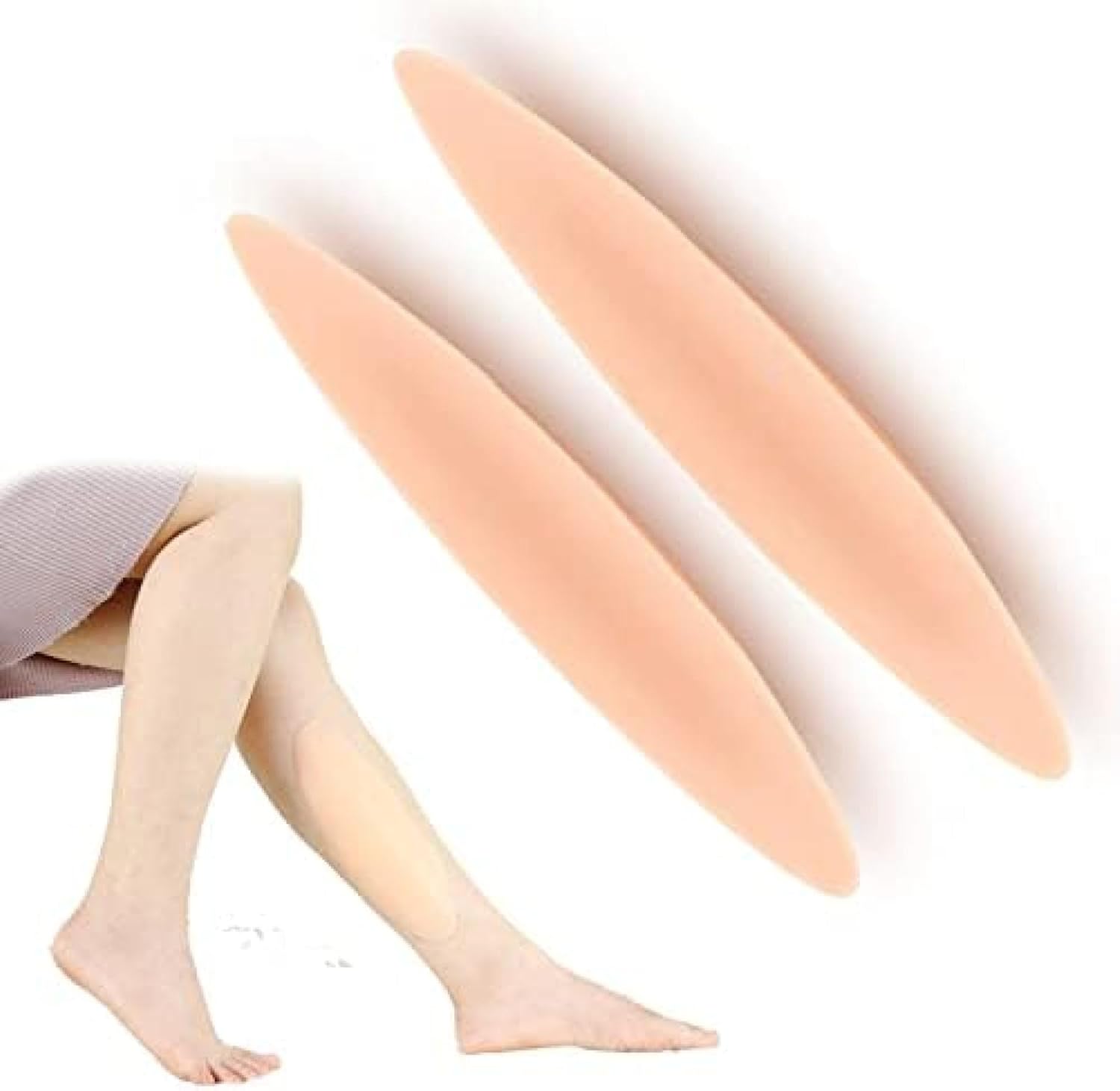 Self Adhesive Gel Pads For Calves, 1 Pair Silicone Leg Onlays Women Leg Corrector For Crooked Or Thin Skinny Legs, Skin-Friendly,Light,300g,Hilarious123